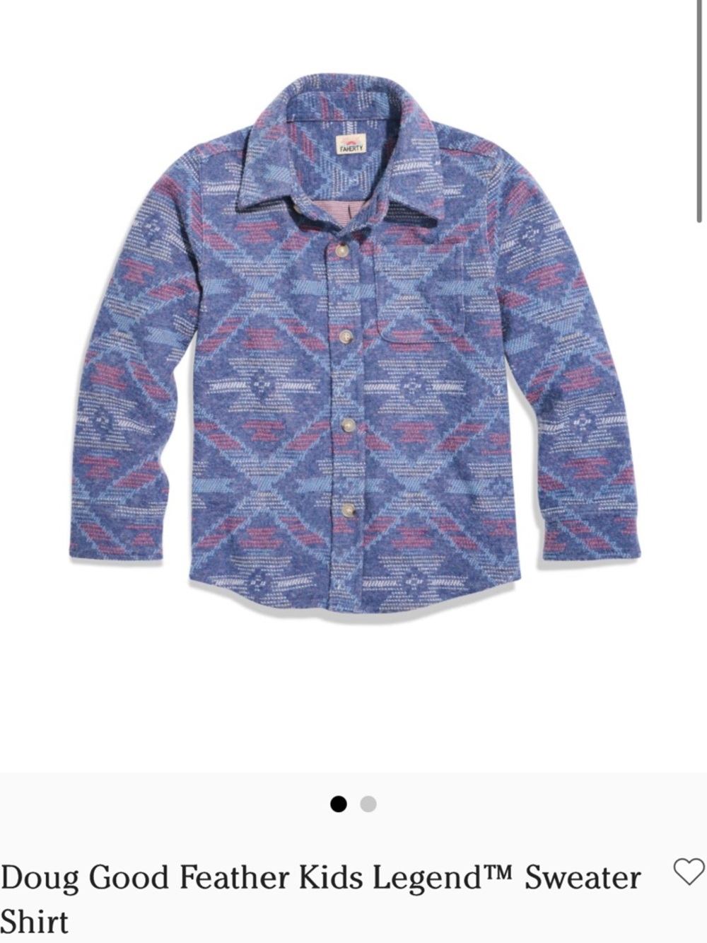 FAHERTY Doug Good Feather kids Legend sweater Shirt. 4T